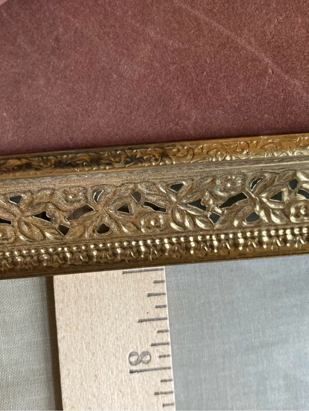 Vintage Gold Tone Filigree Floral Picture Frame 5x7 Opening Metal